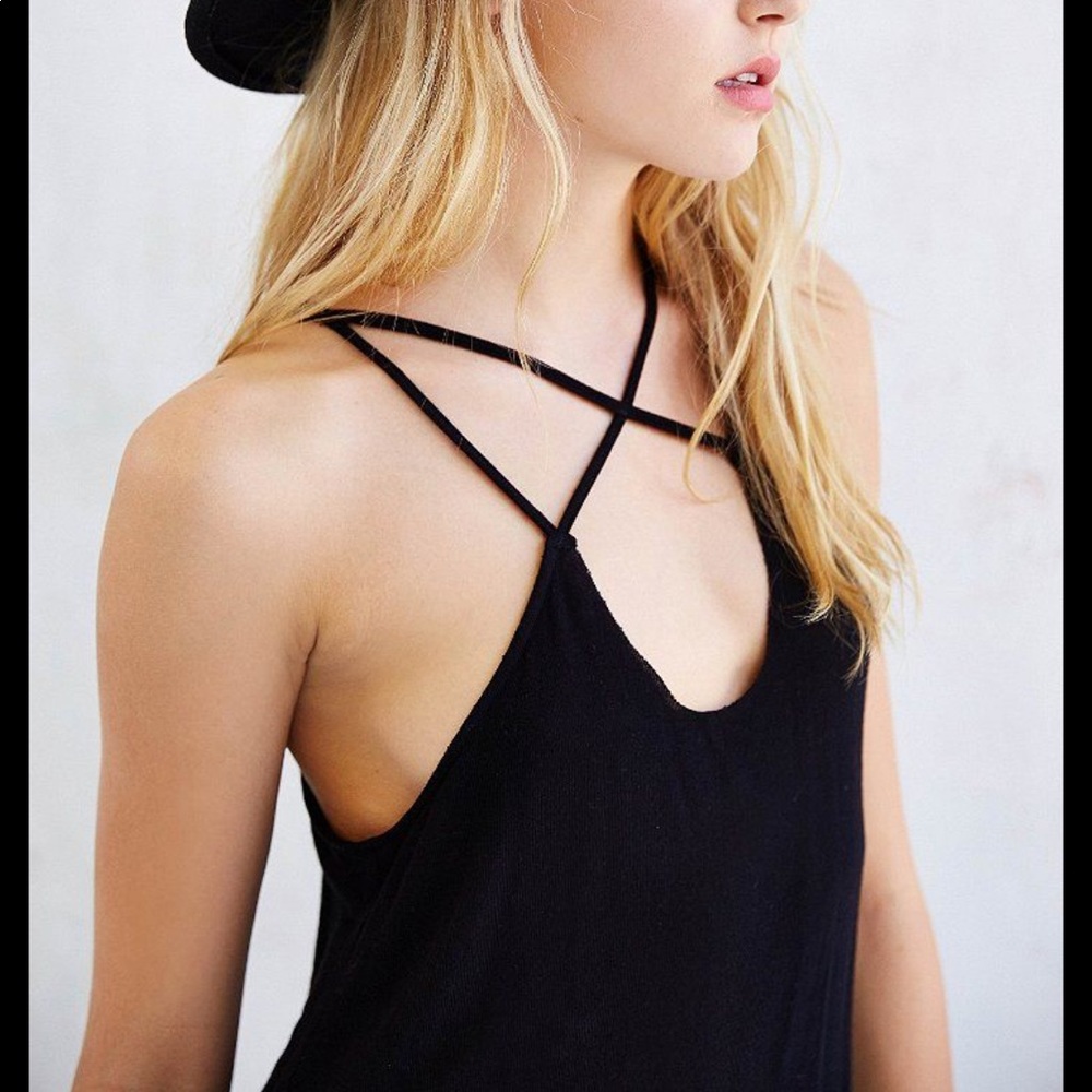 project social black cross tunic